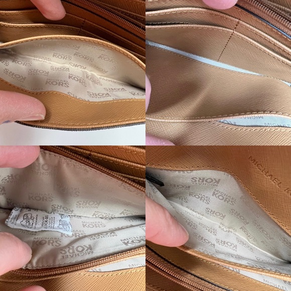 NEW! Michael Kors Signature Logo Fulton PVC Brown Acorn Flap Continental Wallet - Picture 7 of 11